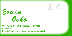 ervin osko business card